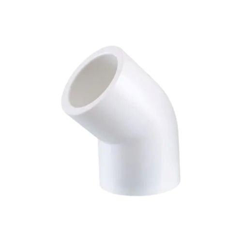 White 5Mm Thick Female Connection Cold Rolled Round Upvc Elbow 