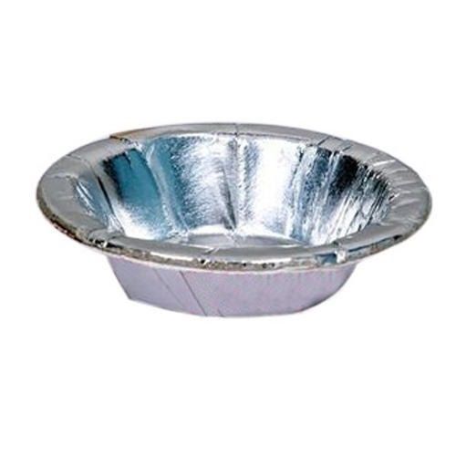 Silver 7 Inches Round Disposable Plain Paper Bowls For Event And Party