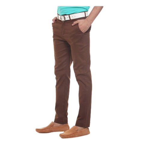 Button Closure Plain Polyester Regular Fit Mens Formal Trouser