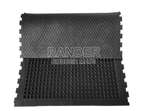 Diamond Top Anti-Skid Cow Floor Mat With Grooved/Honeycomb/Bubble Bottom