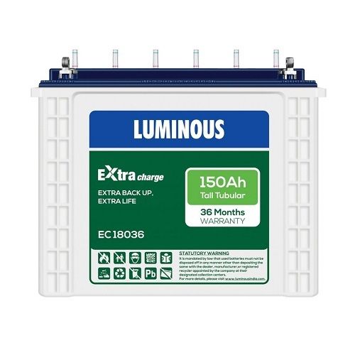 Luminious Extra Charge Inverter Battery Battery Capacity: <150Ah Ampere-Hour  (Ah)