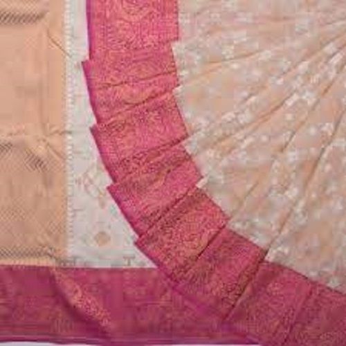 Sandal and Pink color kuppadam pattu handloom saree with temple border saree  design -KUPP0055925