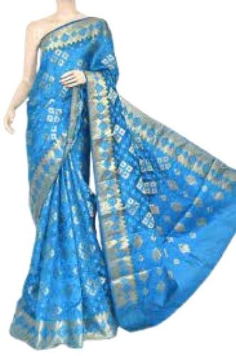 Zari Work Printed Party Wear Pure Silk Saree For Ladies