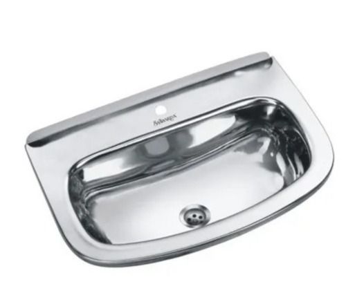 20 X 10 Inches Rectangular Glossy Finish Stainless Steel Wash Basin
