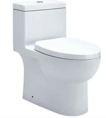 White 28X12 Inches Glossy Finish Crack Resistant Floor Mounted Ceramic Toilet