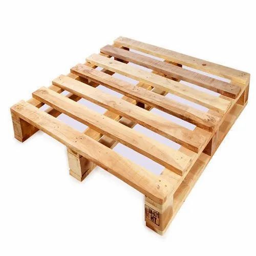 4 Way Wooden Pallets Capacity 1000 Kg - Color: Natural