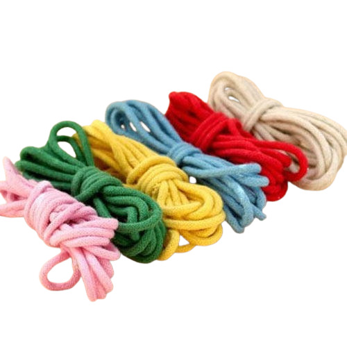 Unicolor 5mm Plain Round Washable Light Weight Cotton Fabric Cord