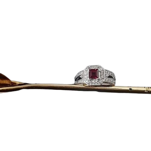 925 Silver Rhodo Garnet Ring 4.86 Gm - Shape: Round