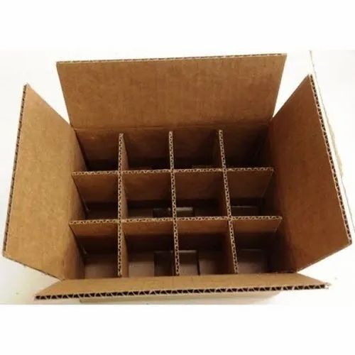 Brown Single Wall 3 Ply Corrugated Partition Box For Packaging