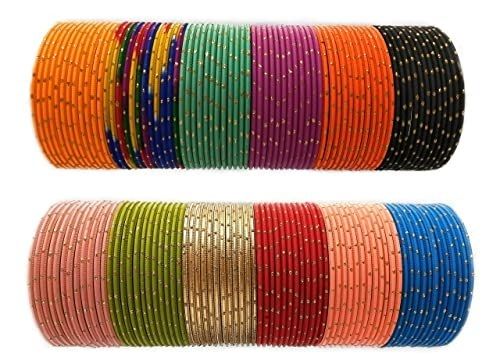 Metal Base Bangles Set For Women And Girls