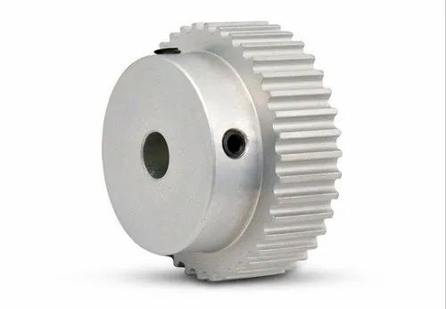Mild Steel Timing Belt Pulley 4 Inch - Color: Gray