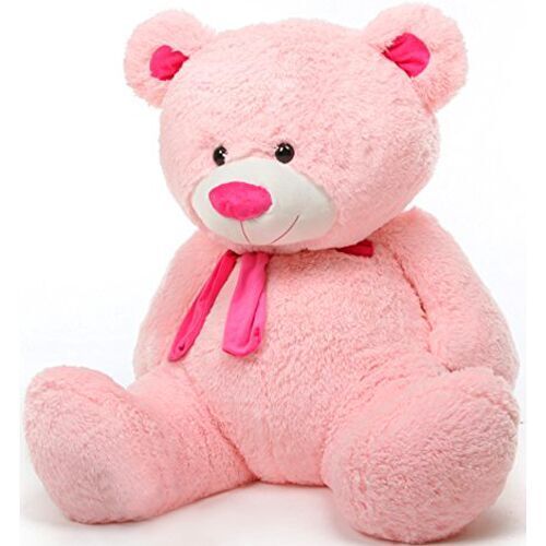 Mild Steel Pink Micro Fiber Stuffed Teddy Bear For Gifting Purpose