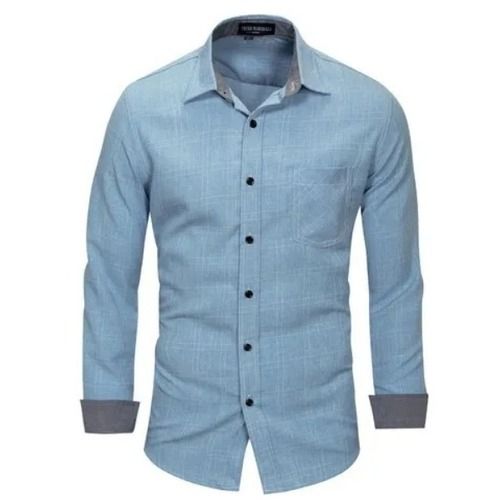 Plain Full Sleeves Breathable No Fade Casual Cotton Shirts For Men Age Group: Na