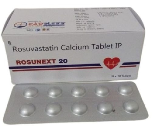 Rosunext 20 Rosuvastatin कैल्शियम टैबलेट Ip शेल्फ लाइफ: 1 महीने