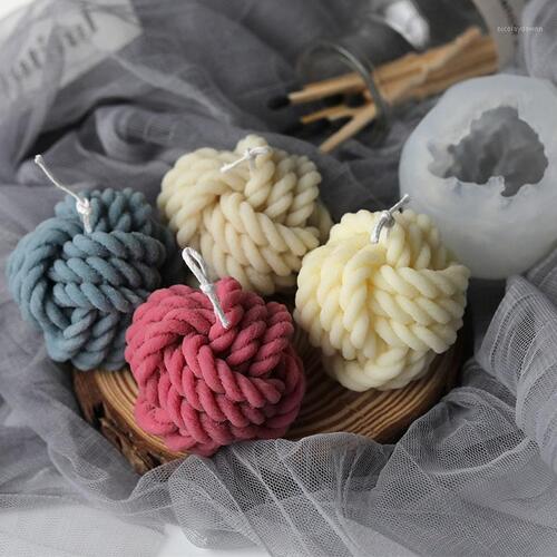 Round Woolen Ball Candle