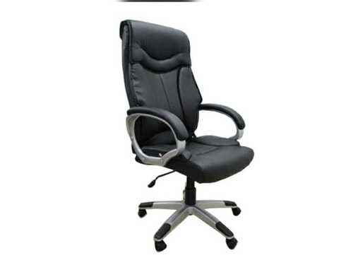 Black Leather High Back Height Adjustable Office Chair