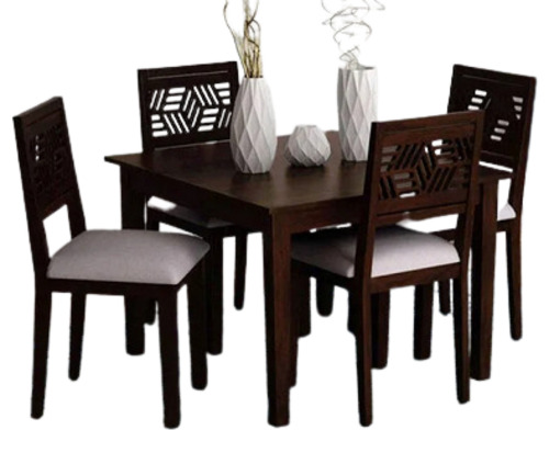 चार सीटर के साथ भारतीय शैली का इनडोर हस्तनिर्मित आयरन और लकड़ी का डाइनिंग टेबल सेट