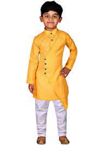 Casual Wear Regular Fit Full Sleeve Readymade Breathable Kids Kurta Pajama