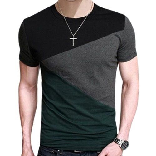 Mens Plain Round Neck Casual Wear Short Sleeve Cotton T Shirt