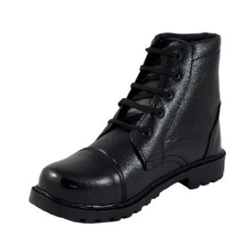 Plain Black Color Pu Leather Safety Boots For Men Size: Customized