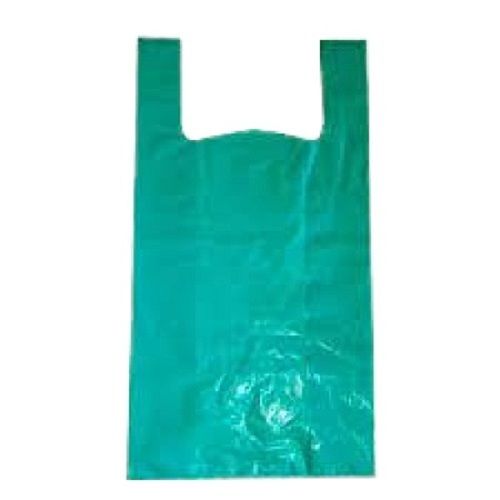 Green Plain Plastic Durable Eco Friendly Lightweight Disposable Shopping Carry Bag