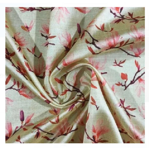 Quick Dry And Casual Bright Shining Printed Silk Fabric