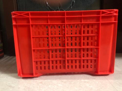 Red Rectangular Plastic Banana Crate For Banana Storage