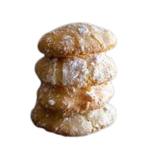 Round Shape Hygienically Packed Semi Soft Low Salt Sugar-Free Almond Cookies