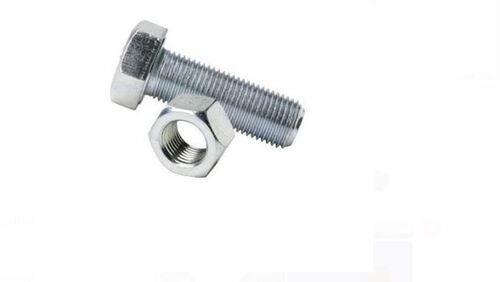 Silver 10 Gram Hex Head Mild Steel Bolt Nut For Conjunction