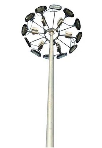 White 330 Watts And 1100 Voltage Mild Steel High Mast Lighting Pole