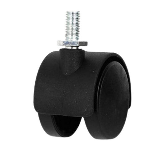 Black 350 Gram Threaded Round Hdpe Plastic Caster Wheel For Rev0Lving Chair 