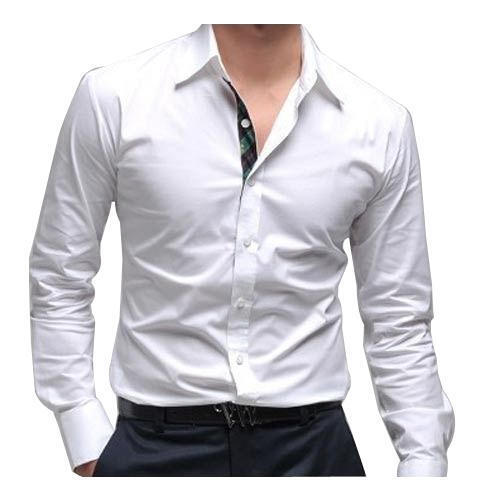 Comfortable Full Sleeves Casual Wear Plain Polyester Shirt For Men Collar Style: Straight