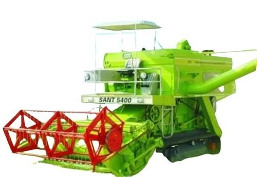 Green 2500X1260X1550 Mm 4400 Kg Mild Steel Heavy Duty Track Combine Harvester