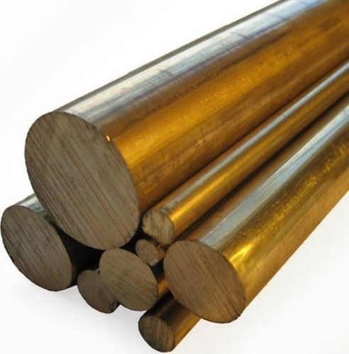 Brown 2X196 Inches Polished Finished Industrial Hard Brass Round Rod 