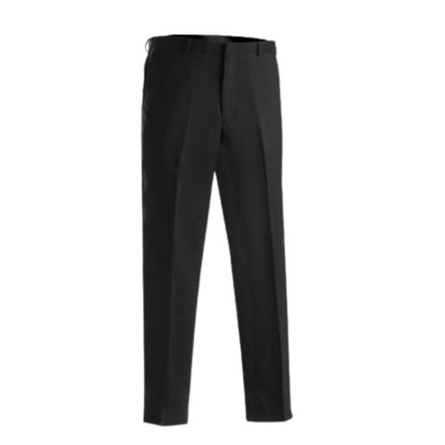 Black Casual Wear Regular Fit Button Closure Plain Polyester Trouser For Men