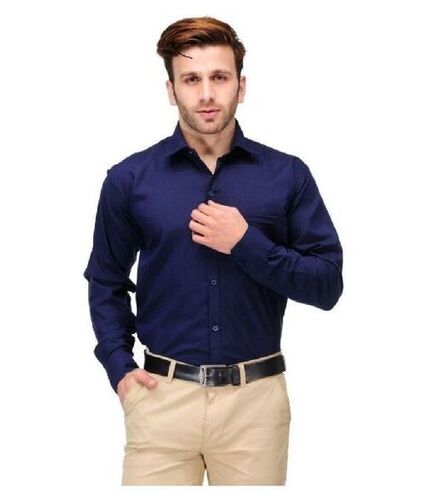 Formal Wear Comfort Fit Long Sleeve Plain Breathable Cotton Mens Shirts