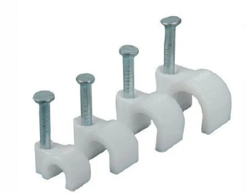 Nail Cable Clip - Plastic Material Round Shape PVC Circle Standard | Lightweight High Strength Wall Mounted Easy to Install Crack Resistant