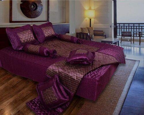 Printed Silk Double Bedsheet With Pillow Cover For Home