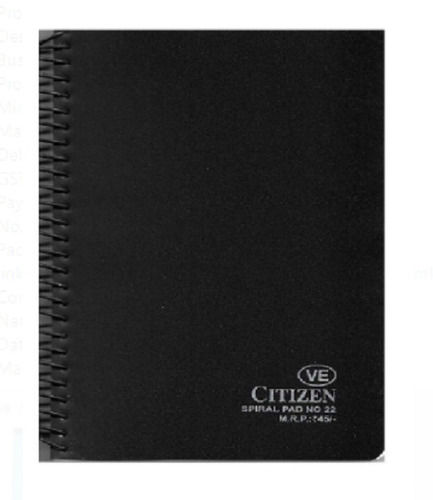 Black Smooth Paper A5 Size Spiral Pads For Home And Office Use