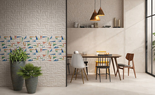 Aluminum/Alloy Stain Resistant Wall Mounted Rectangular Glossy Finish Printed Ceramic Tiles