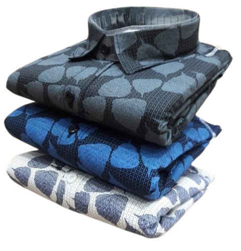 40- 42 Inches Button Closure Full Sleeve Printed Cotton Shirt For Mens