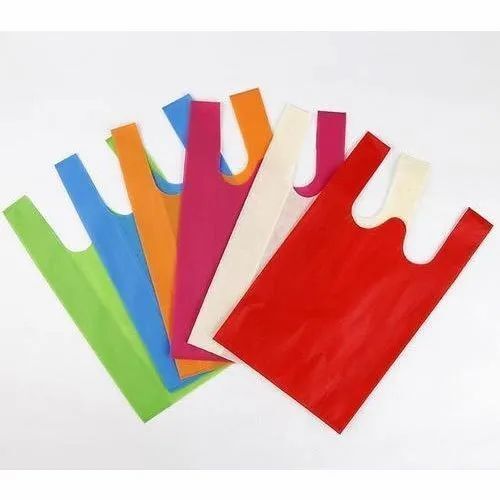 Easy To Carry Lightweight Moisture Proof W-Cut Plain Non-Woven Fabric Bags For Grocery