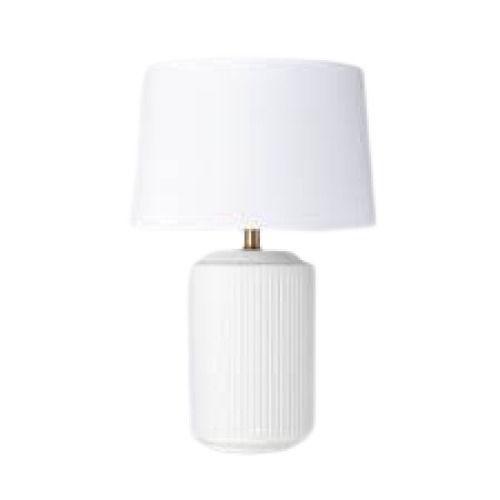 White Plastic Modern Design Round Shape Table Lamps