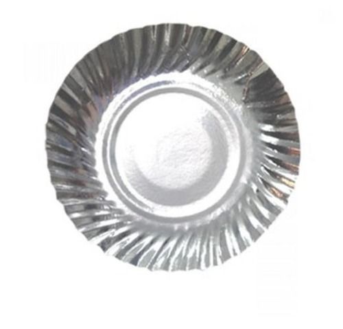 Plain Round Light Weight Water Resistant Disposable Silver Foil Paper Plate