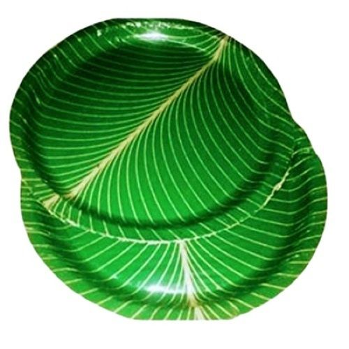 13 Inch Printed Green Round Shape Disposable Paper Plate