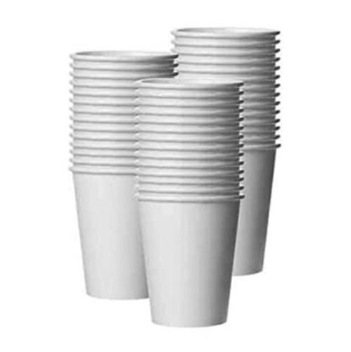 White 150 Ml Lightweight Round Plain Disposable Paper Glass