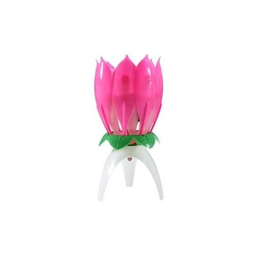 20 Minutes Burn Time Plastic Lotus Musical Candle For Birthday