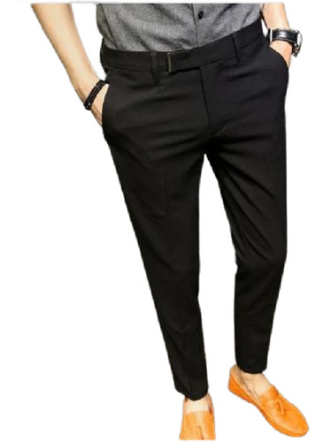 Men's Casual Pencil Pants Slim Fit Skinny Business Formal Dress Trousers  Fashion | eBay