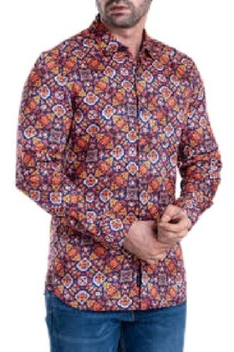 Men Breathable And Comfortable Full Sleeve Casual Wear Printed Cotton Shirt