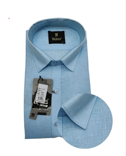 Mens Regular Fit Formal Linen Shirts  - Color: Vary